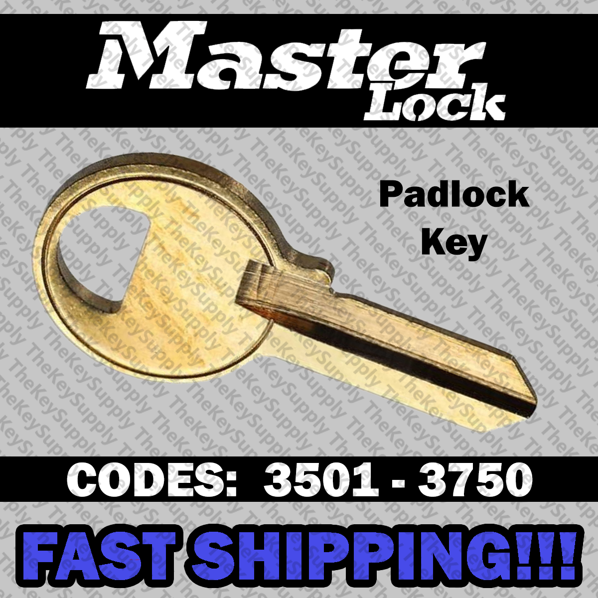 Master Lock Padlock Replacement Key Cut to Your Code 3501 - 3750