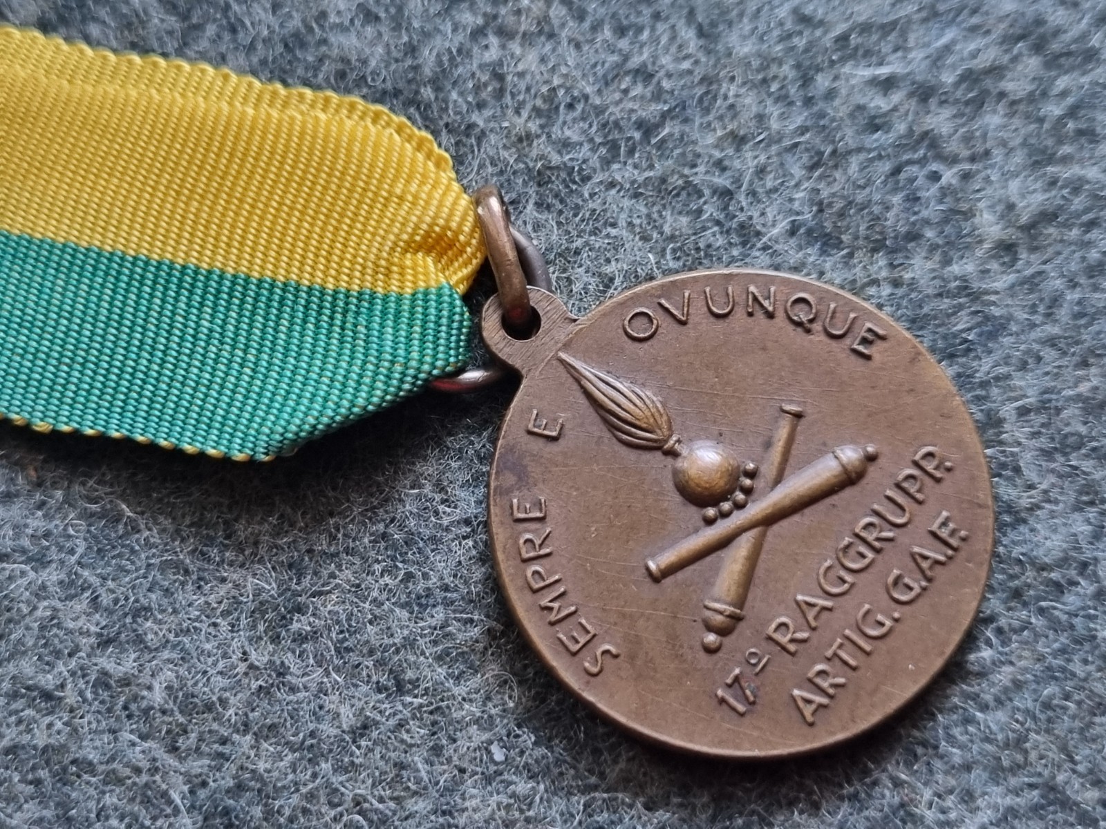 BRONZE MEDAL 17TH ARTILLERY GROUP G.A.F. 1940 WW2 BORDER GUARD