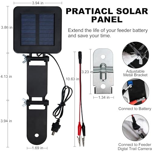 6V Solar Panel for Deer Feeder - Efficient Solar Panel Charger with Adjustable