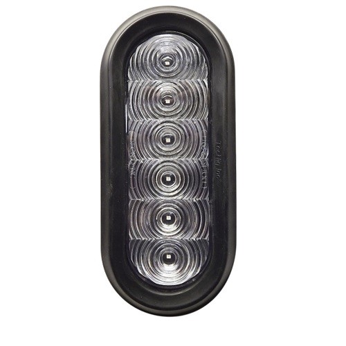 T66-WCRB-1 6" Oval Reverse 6 LED White Grommet Clear Crimped 180 bul - 1EA