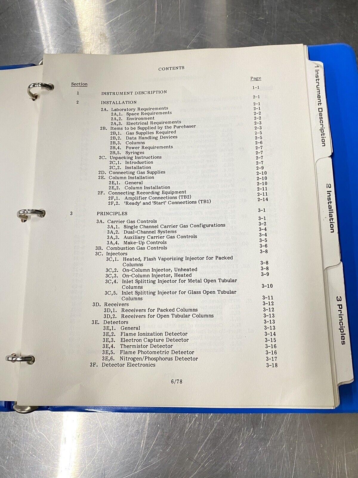 Perkin Elmer Sigma 4 Gas Chromatograph - Users Guide / Instructions Manual