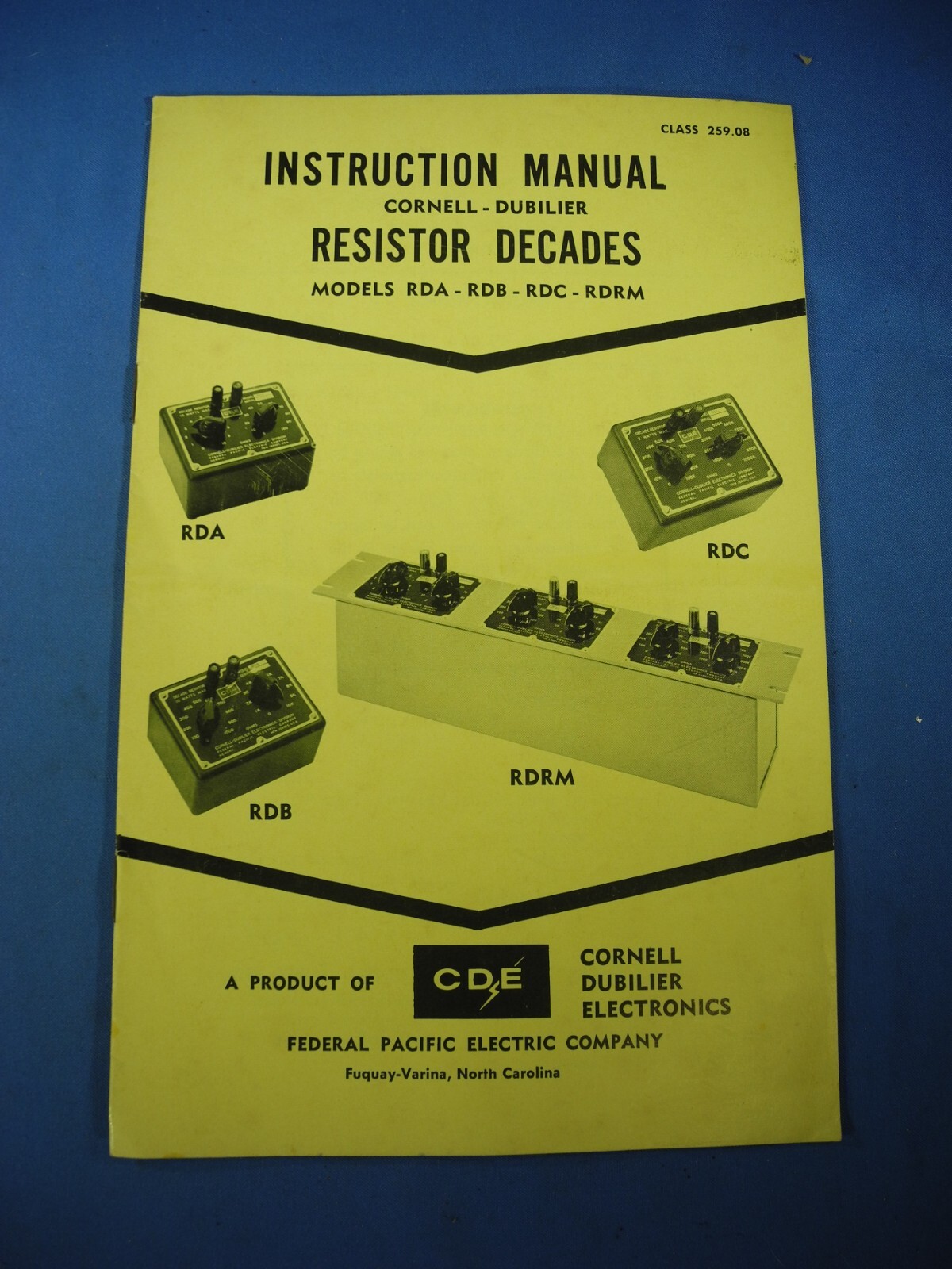RARE Cornell-Dubilier Resistor Decades MANUAL - ORIGINAL - FREE SHIPPING!