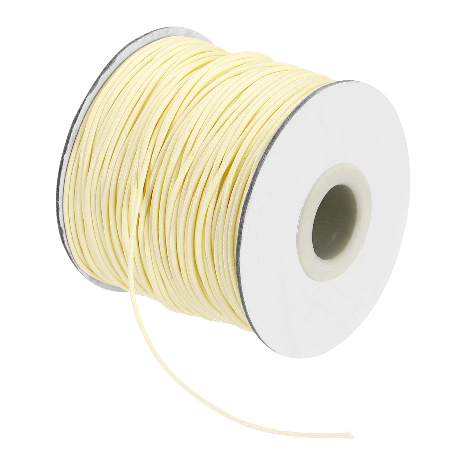 Waxed Cord 1mm Waxed Thread 87 Yard Wax String Leather Cord (Beige)