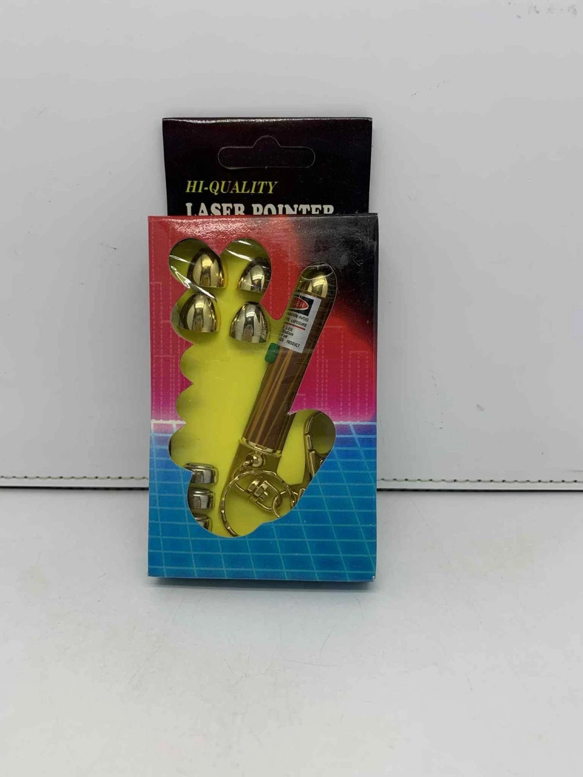 Vintage Laser Keychain w/ Original Batteries '90s Taiwan RARE NEW UNUSED