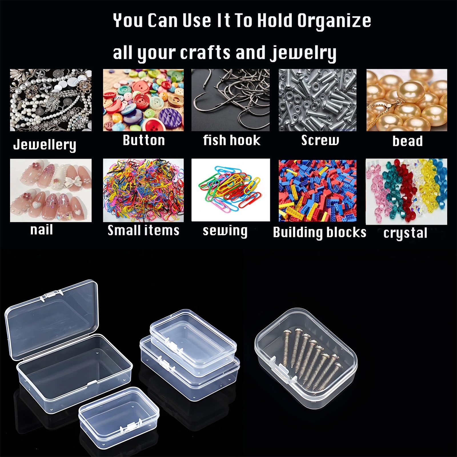 Bead Organizers and Storage-28 Pcs Small Plastic Boxes,Mini Clear Plastic Sto...