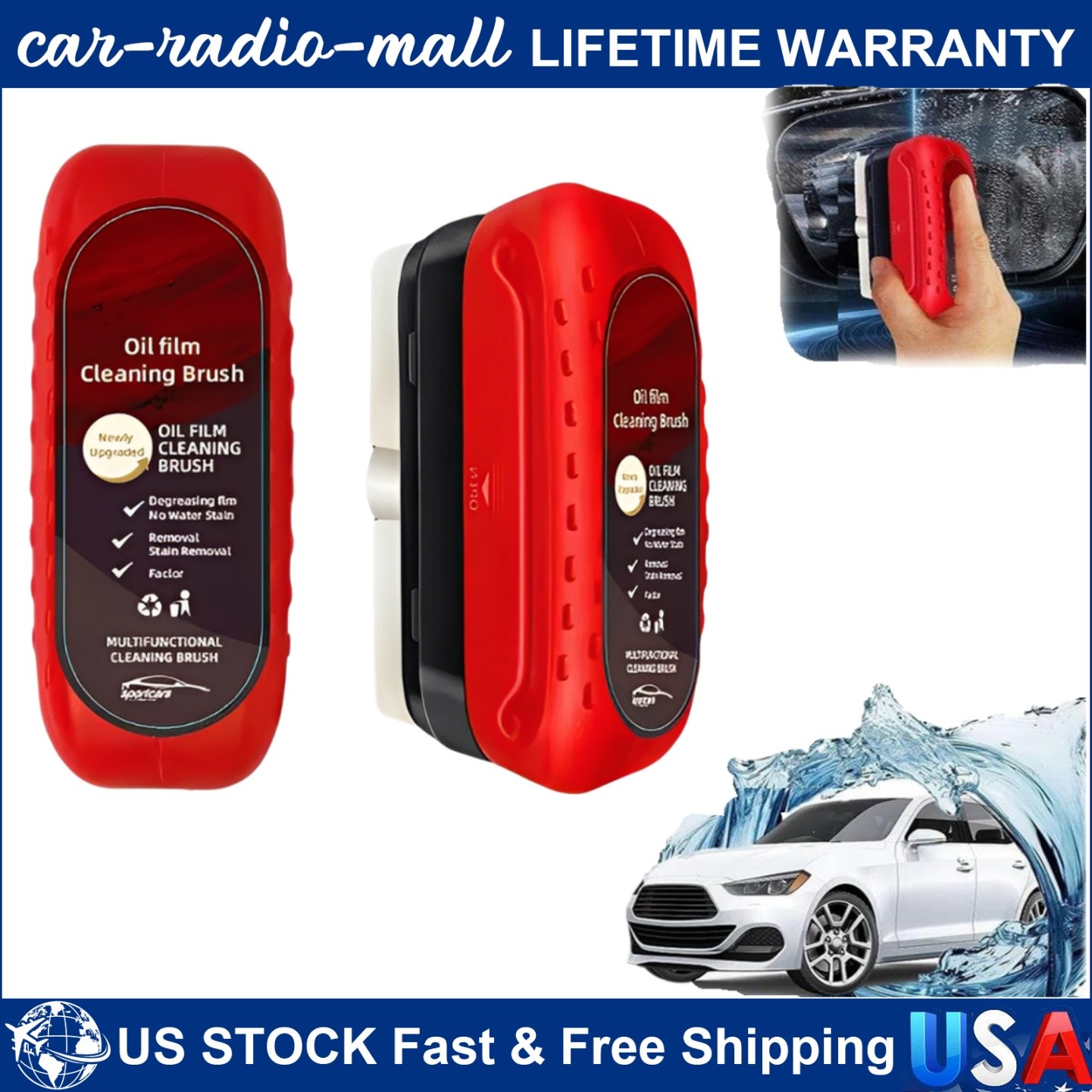 120ML Automotive Oil Film Cleaning Brush Car Windows Glass Cleaning US