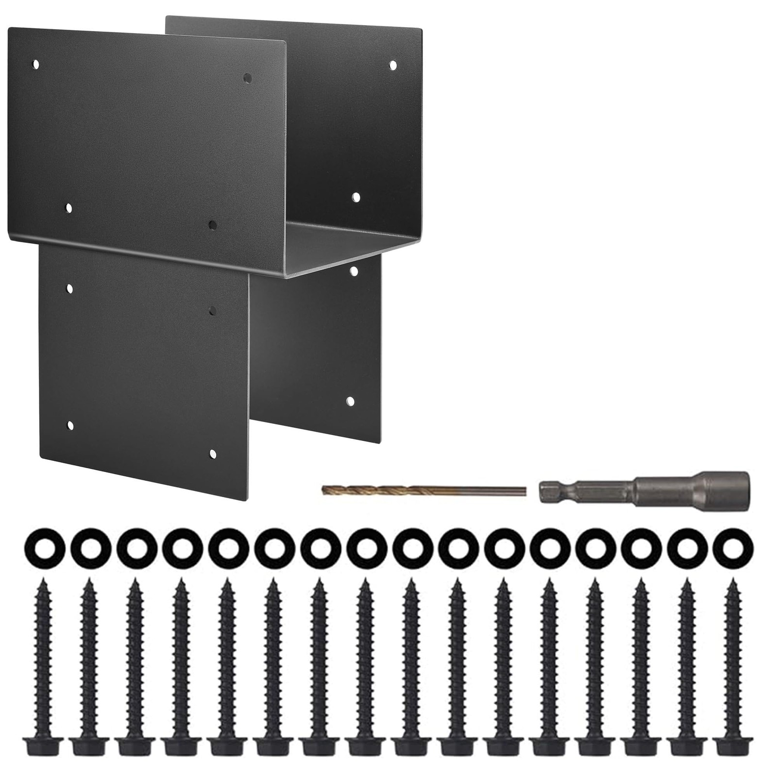 1 Pack 8x8 (Actual 7.5"x7.5") Metal Steel Post Cap Tie Brackets, Heavy Duty P...