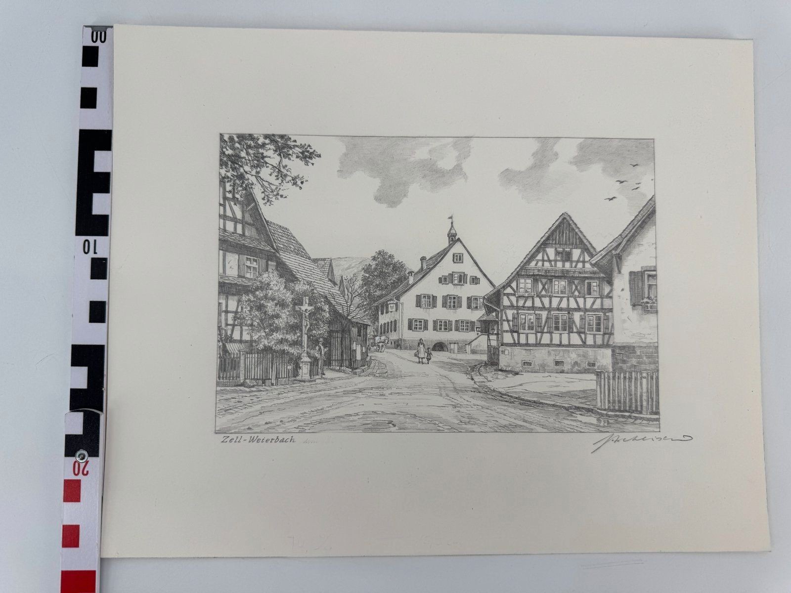 * HEINZ WEHLISCH DRAWING ZELL WEIERBACH AROUND 1915 SIGNED