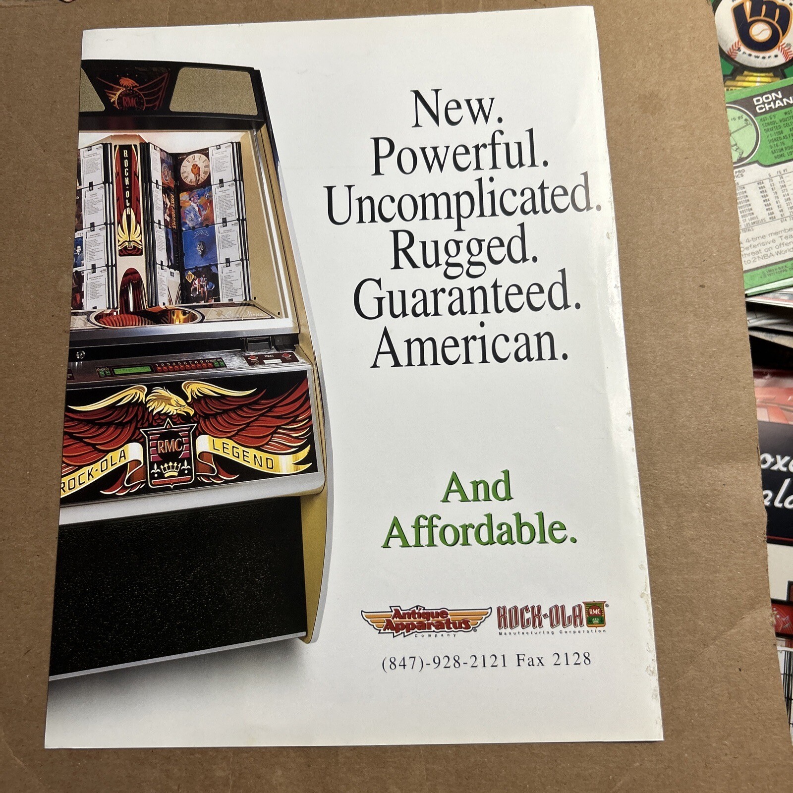 11-8 Original 1998 Vintage Ad Rock Ola Rmc Legend jukebox FLYER