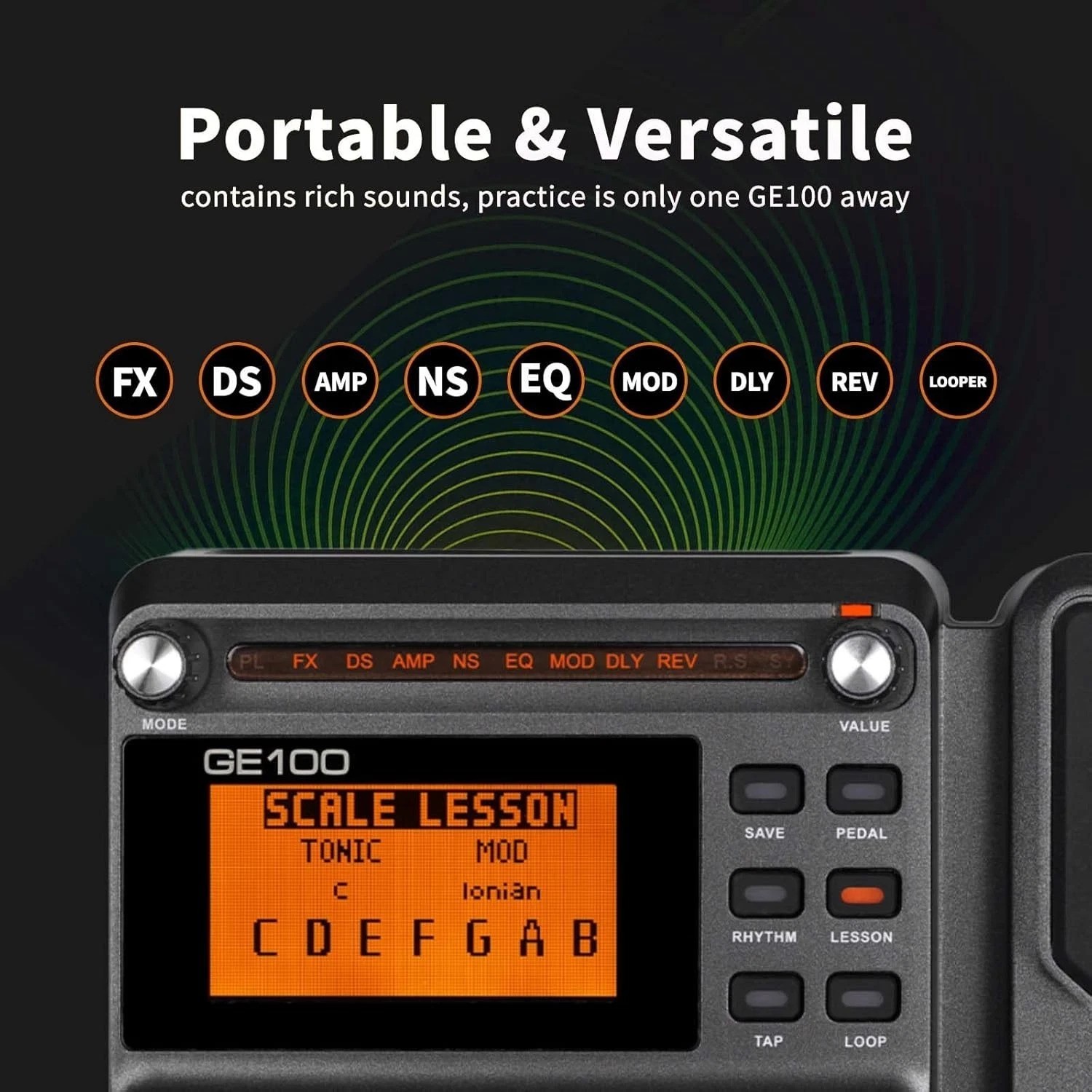 GE100 Multi-Effects Guitar Pedal 80 Presets, 66 Effects