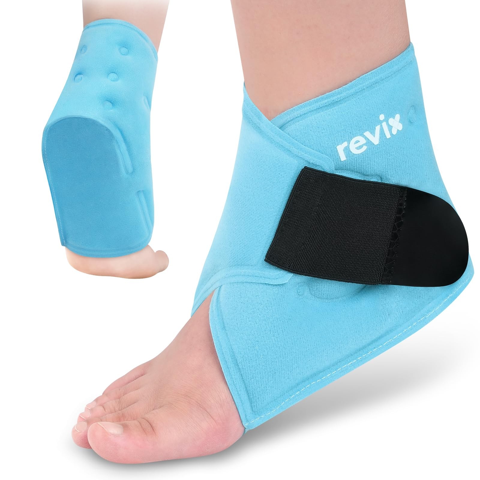 REVIX Ankle Ice Pack Wrap for Plantar Fasciitis & Foot Pain Relief, Reusable ...