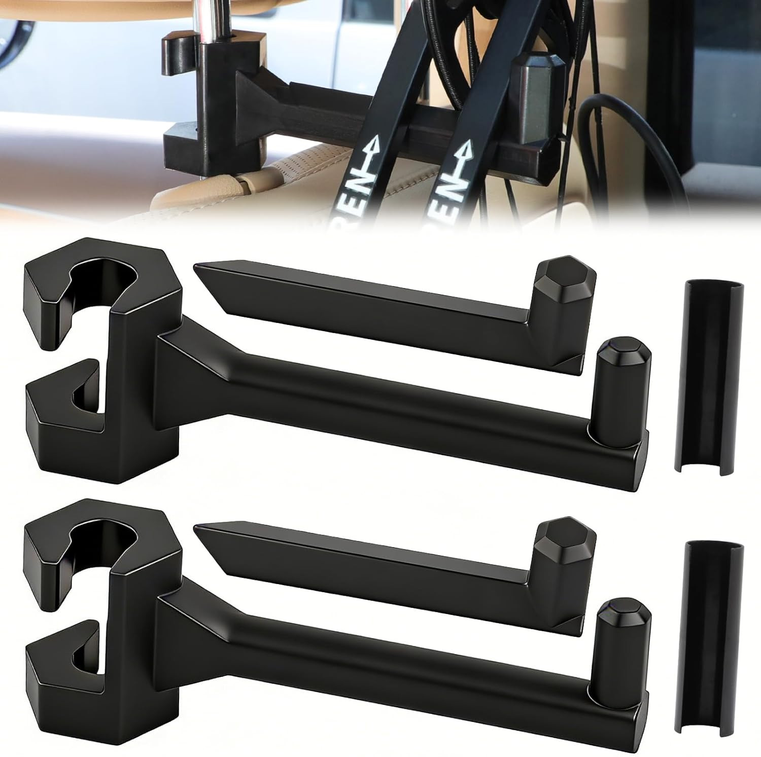 Bow Hanger for Truck, 2 Set Archery Hunting Shooting Bracket Headrest Mount,Univ