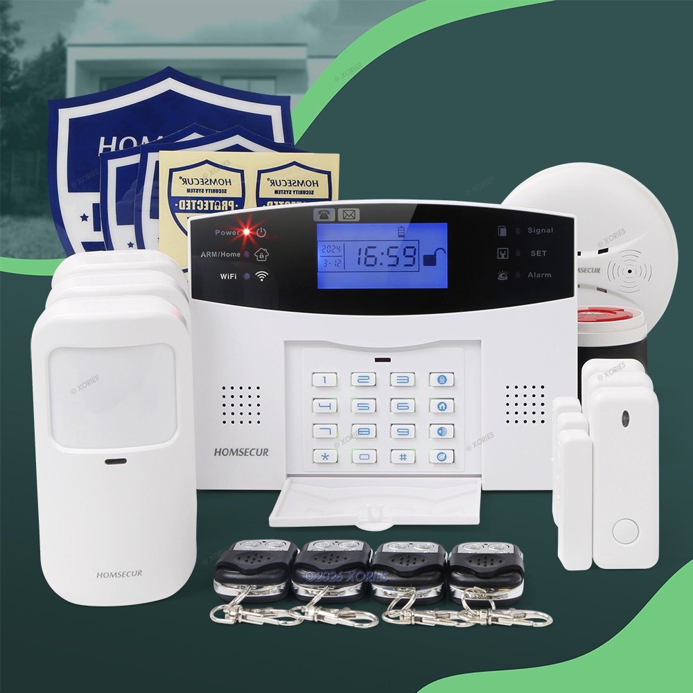 HOMSECUR Wireless &wired WIFI 4G GSM SMS Autodial Home Alarm System