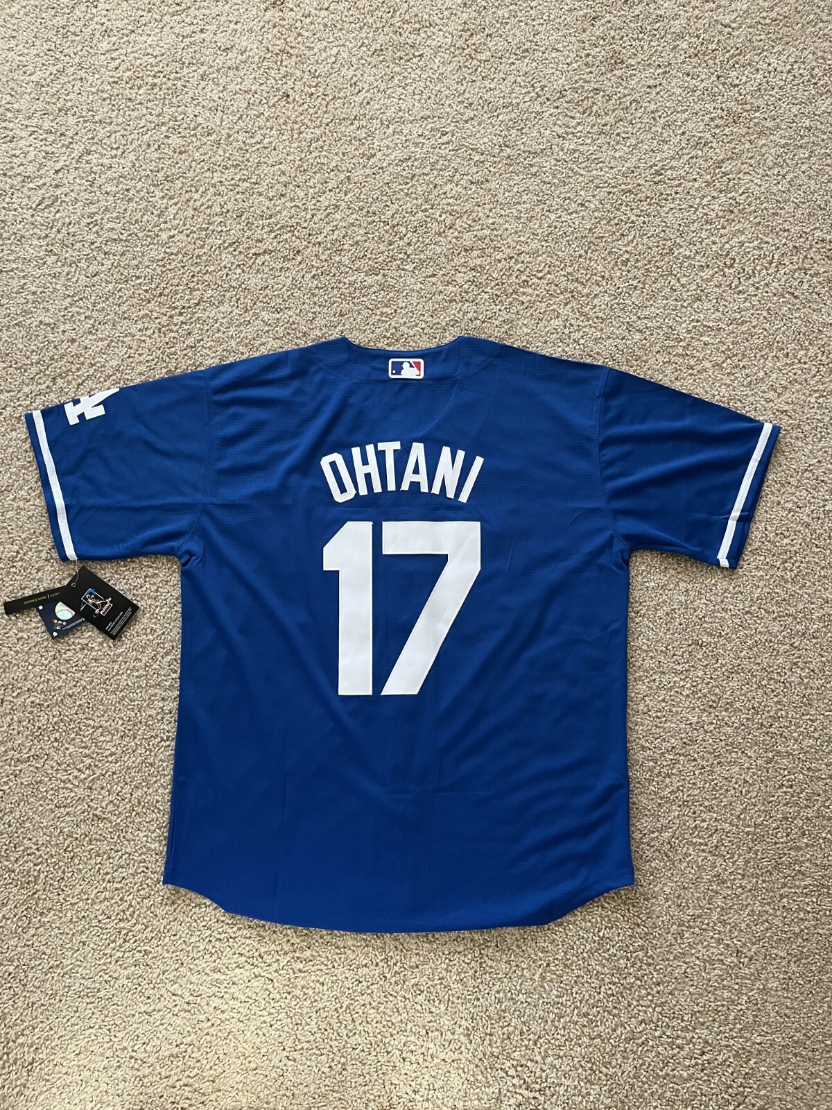sNWT Shohei Ohtani Dodgers Men's XL Blue Away Jersey Stitched #17