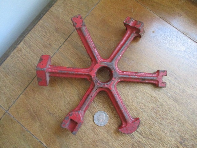 Universal Cast Iron Multi-Purpose 6 Arm Valve Wrench Steampunk.