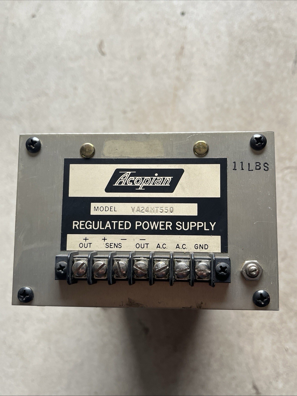 Acopian Regulated Power Supply VA24MT550 24V (Used) Qty-1 Free Same Day Shipping