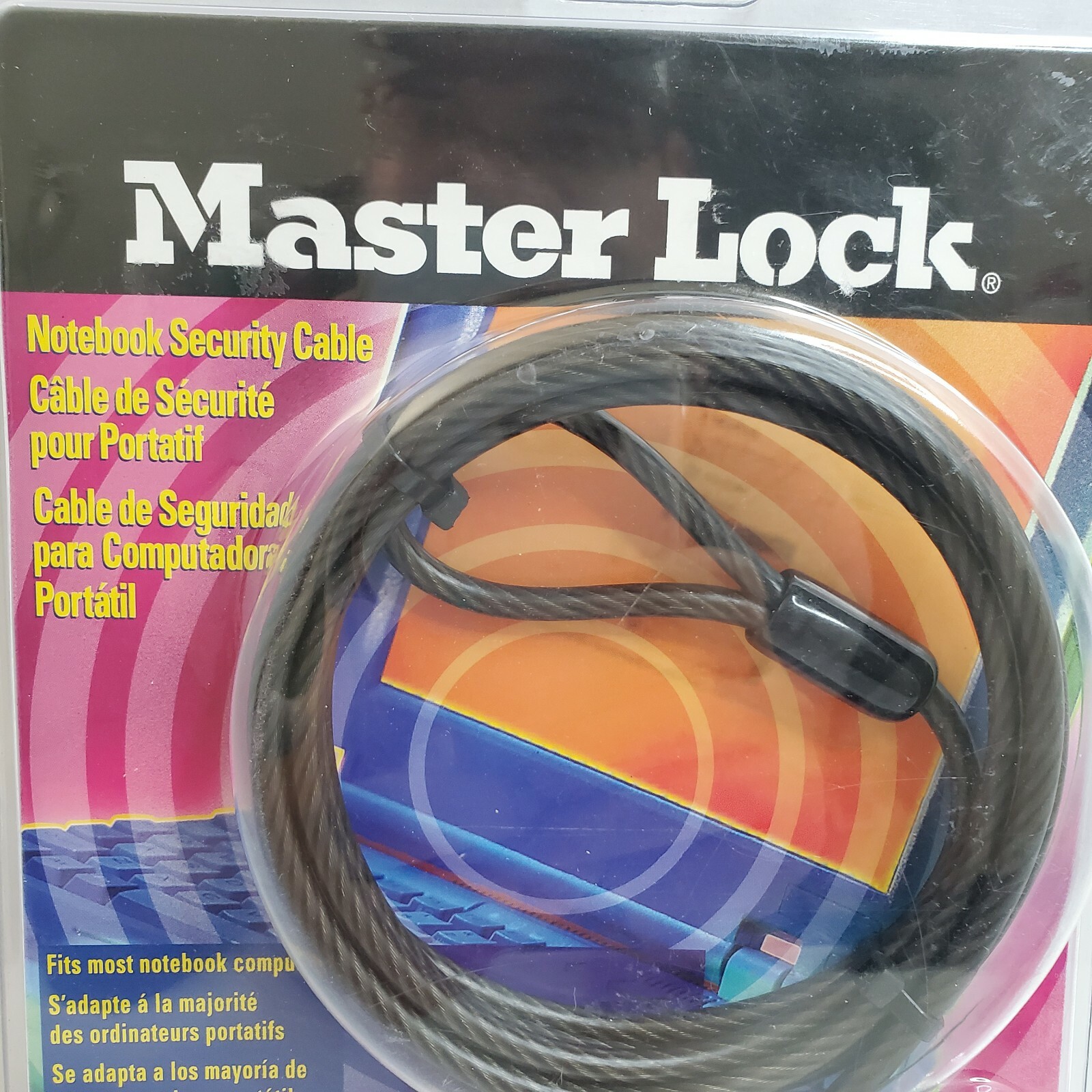 Master Lock Kensington Universal Notebook Security Cable Lock Computer #64030