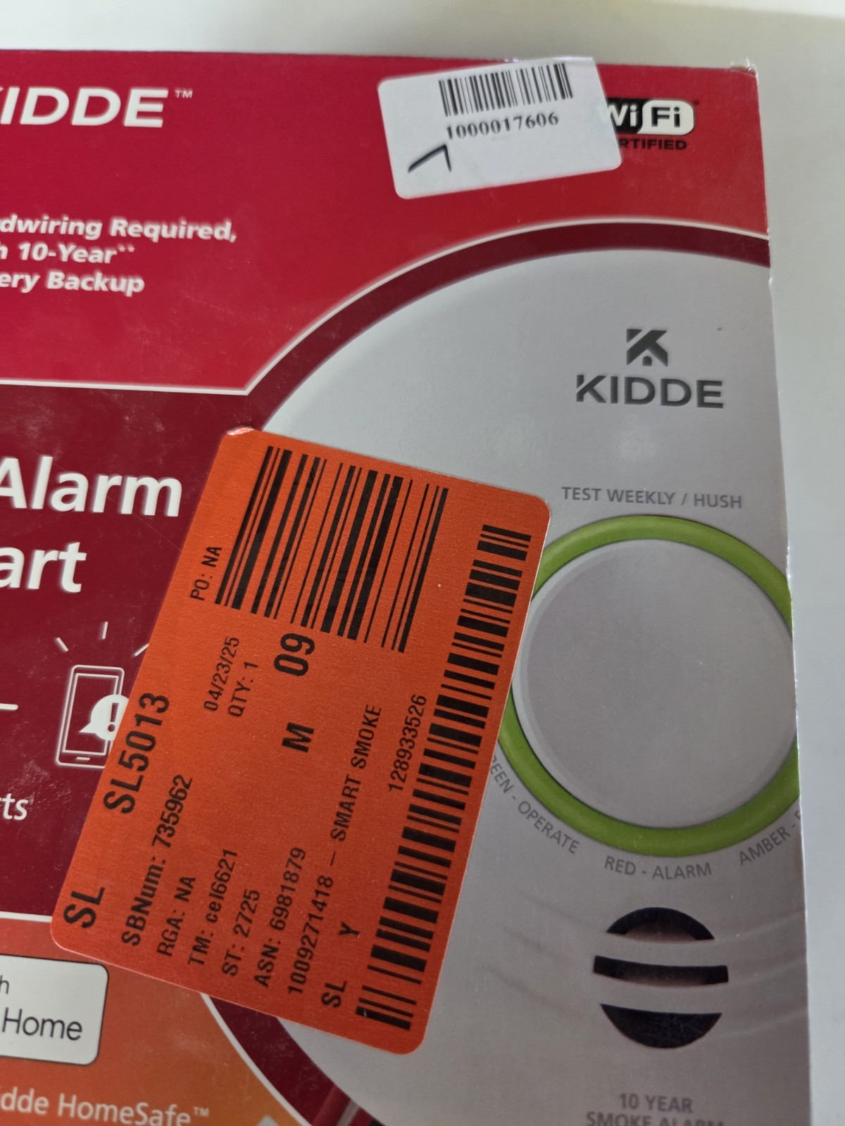 Kiddie Smart Hardwired Wi-Fi Enabled Smoke Detector P4010ACS-WF