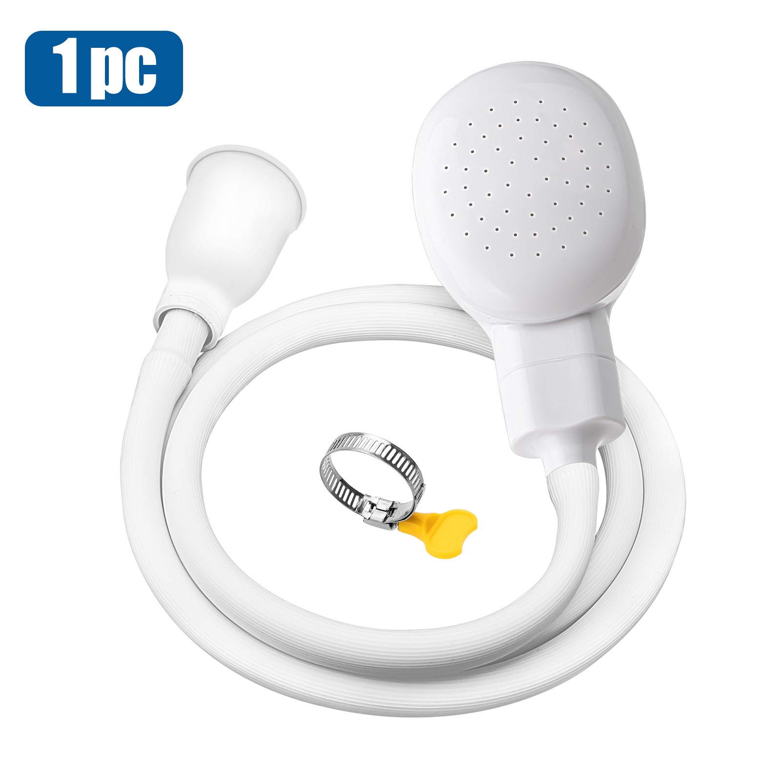 Portable Simple Shower Head with Hose & Clamp for Travel Outdoor Camping Garden