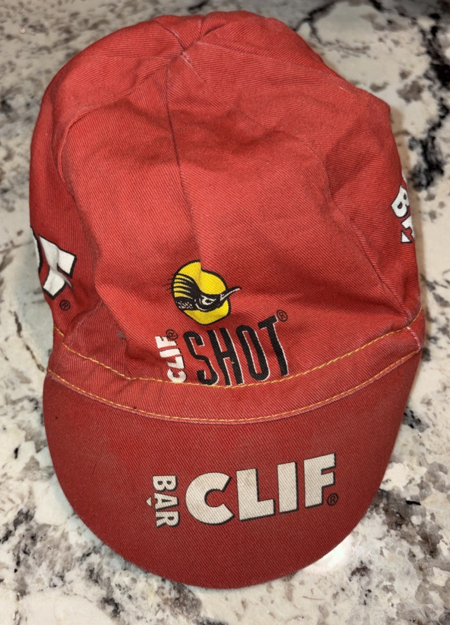 Rare Retro Race Sportwear Team Clif Bar Cyclocross Team Cycling Cap Hat Red 2007