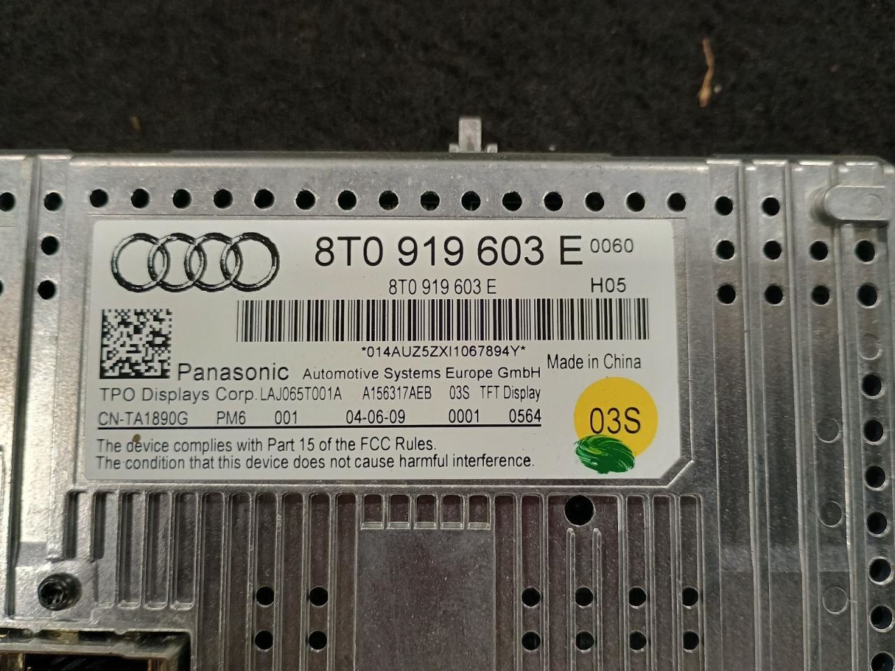 Info-GPS-TV Screen Player Navigation Fits 03-10 AUDI A8 466204