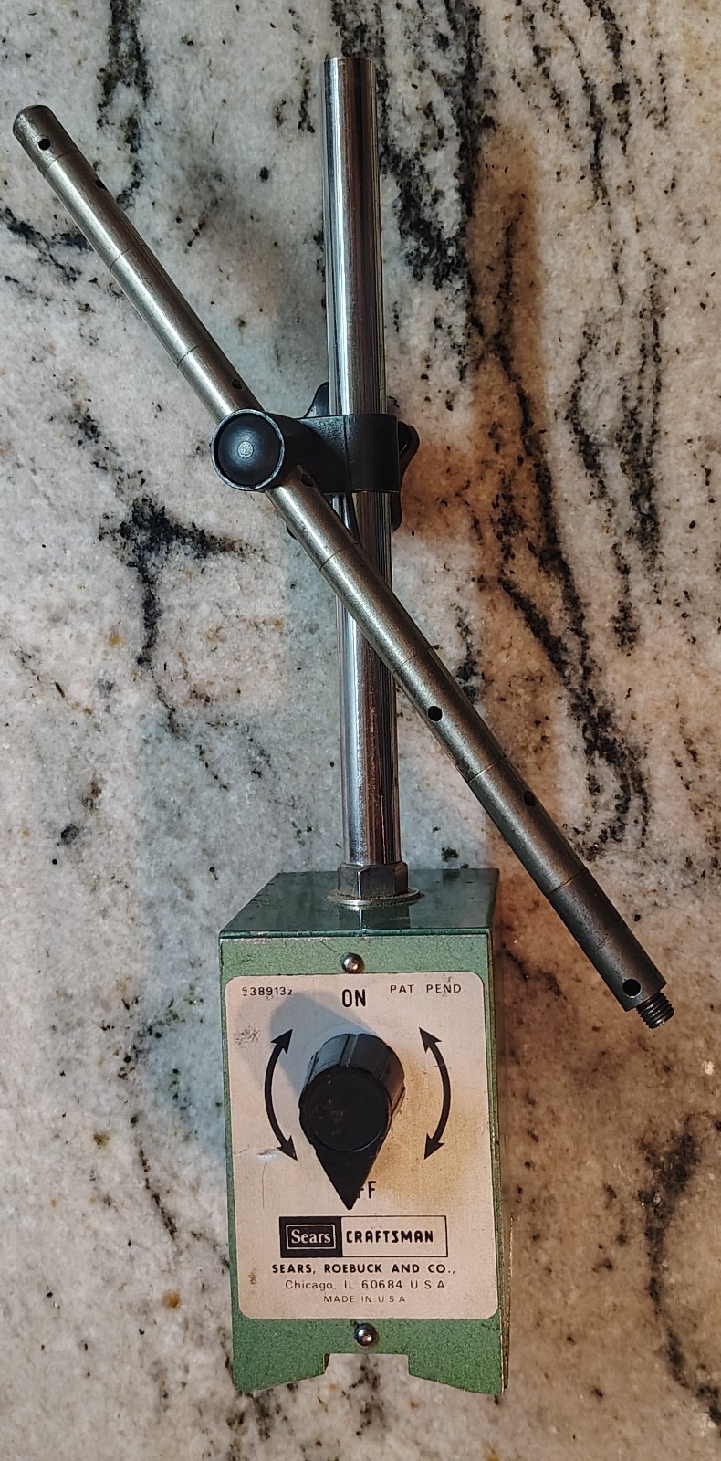 🗽 VINTAGE SEARS CRAFTSMAN MAGNETIC INDICATOR BASE MACHINIST/ TOOLMAKER