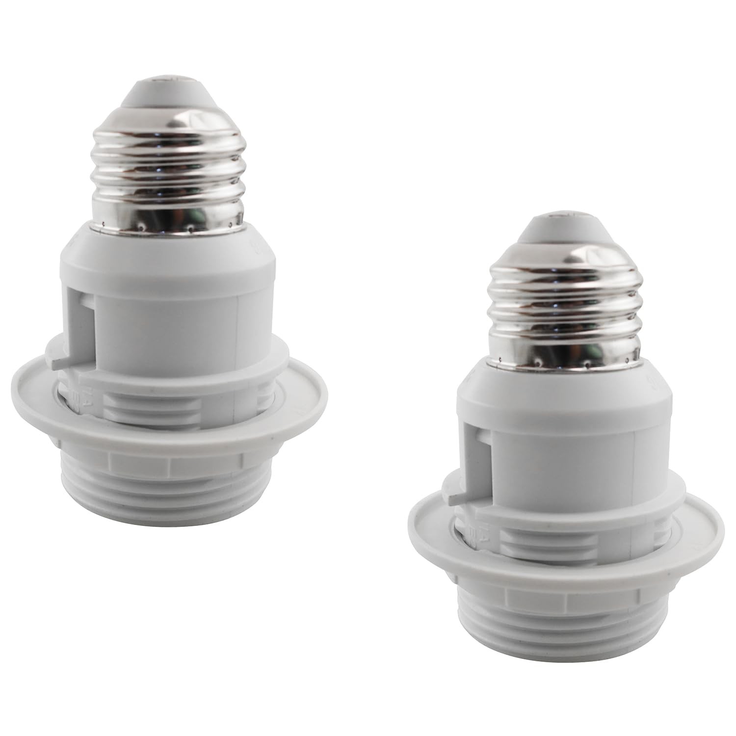 2PCS White Plastic Mountable Glass Shade Conversion Head E26 to E26 Socket Ex...