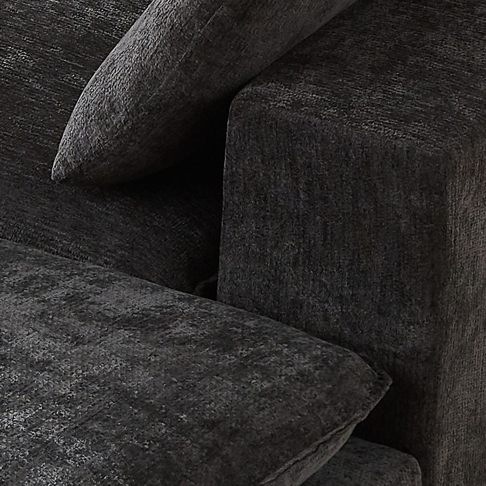 Modern Chenille Cloud Sofa w/ Comfortable Foam+Spring, Black