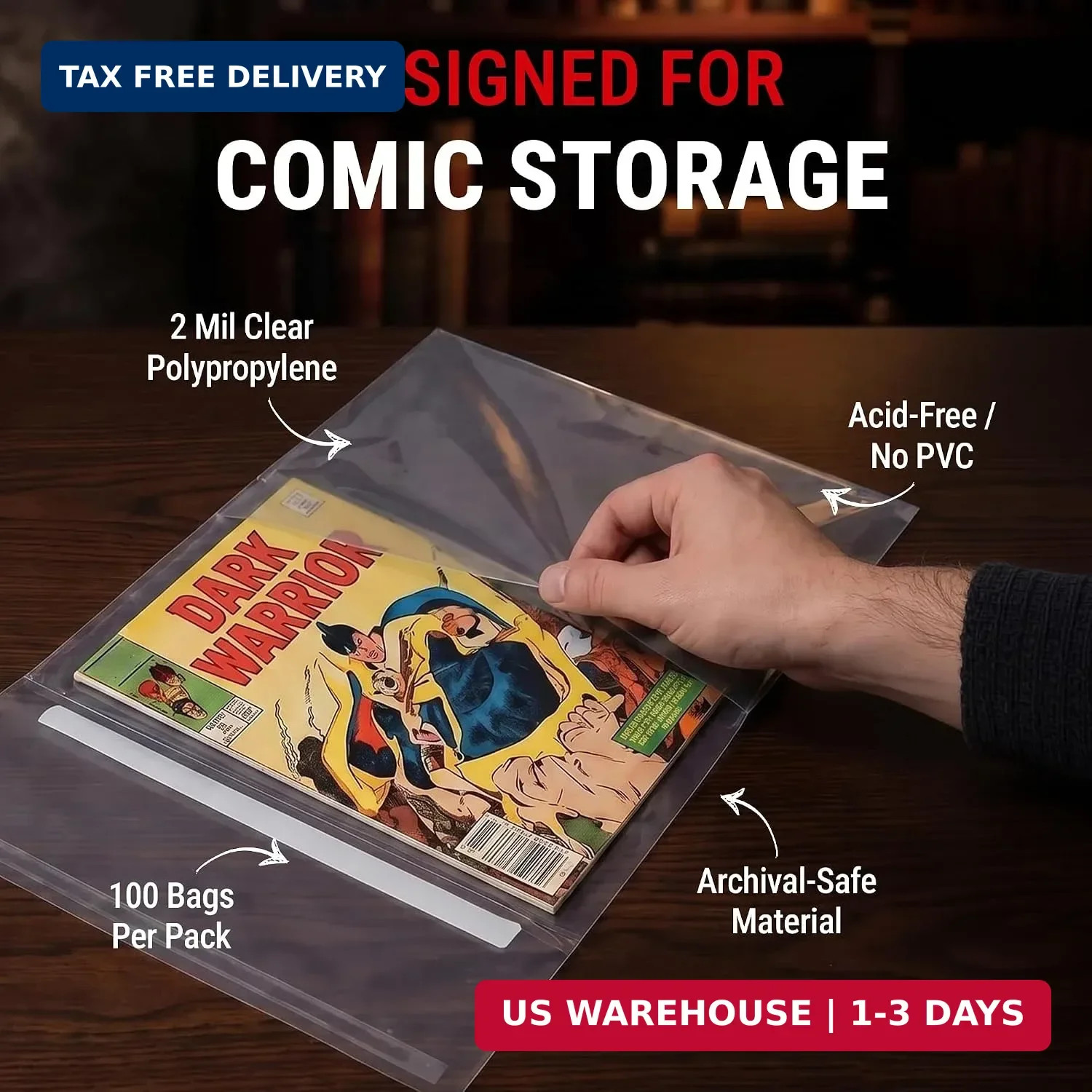 Ultra Pro Resealable Current Size Comic Bags - 2 Mil Clear Polypropylene Comic B