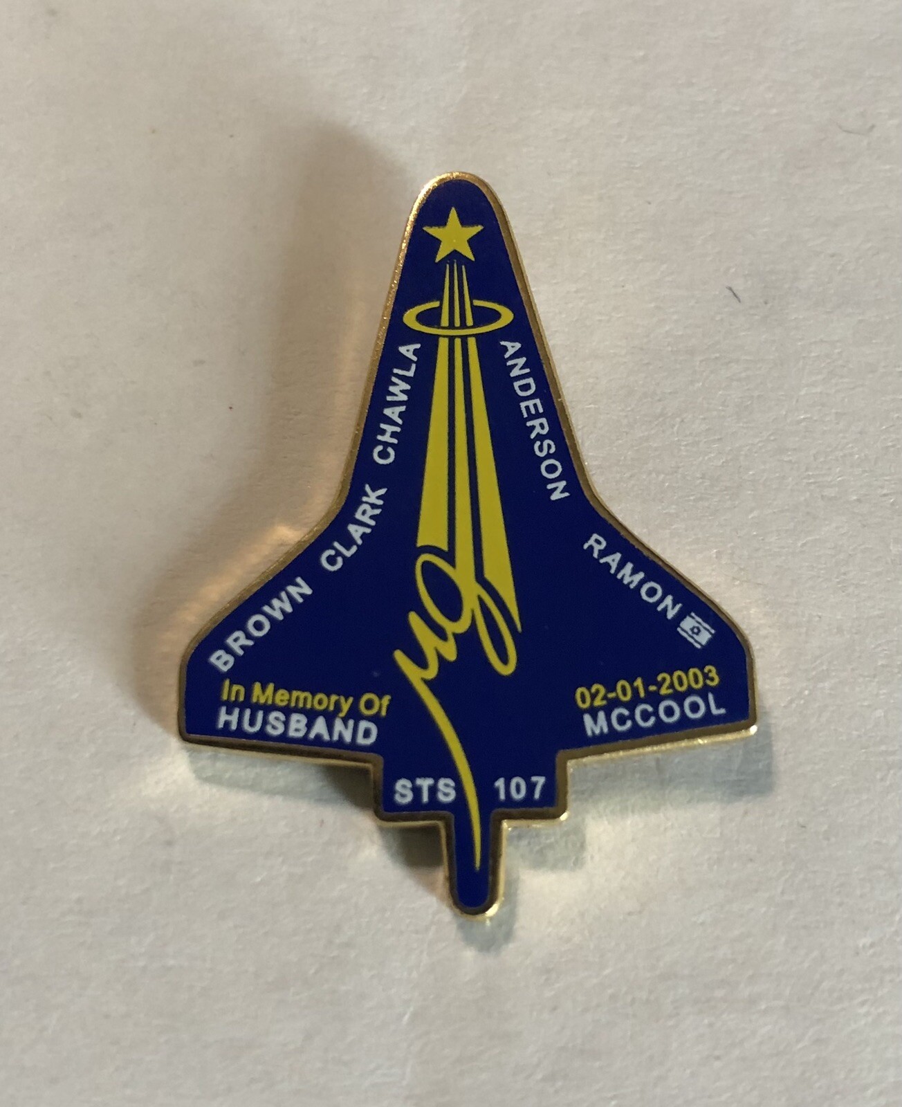 NASA PIN vtg STS-107 - Space Shuttle COLUMBIA final mission flight enamel