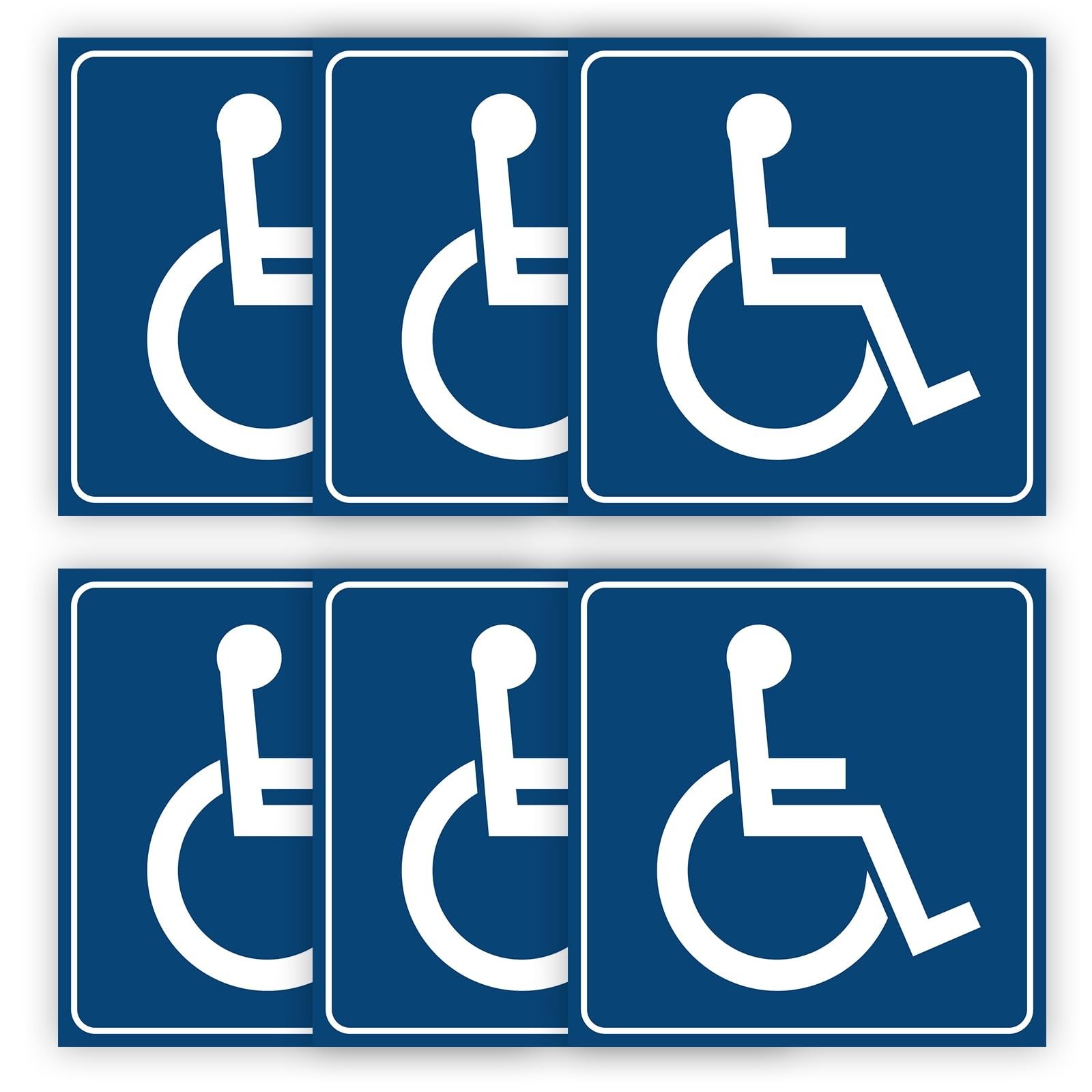 Handicap Signs - 6 pack, Stickers Decal Symbol 6x6 inch - ADA Compliant - Dis...