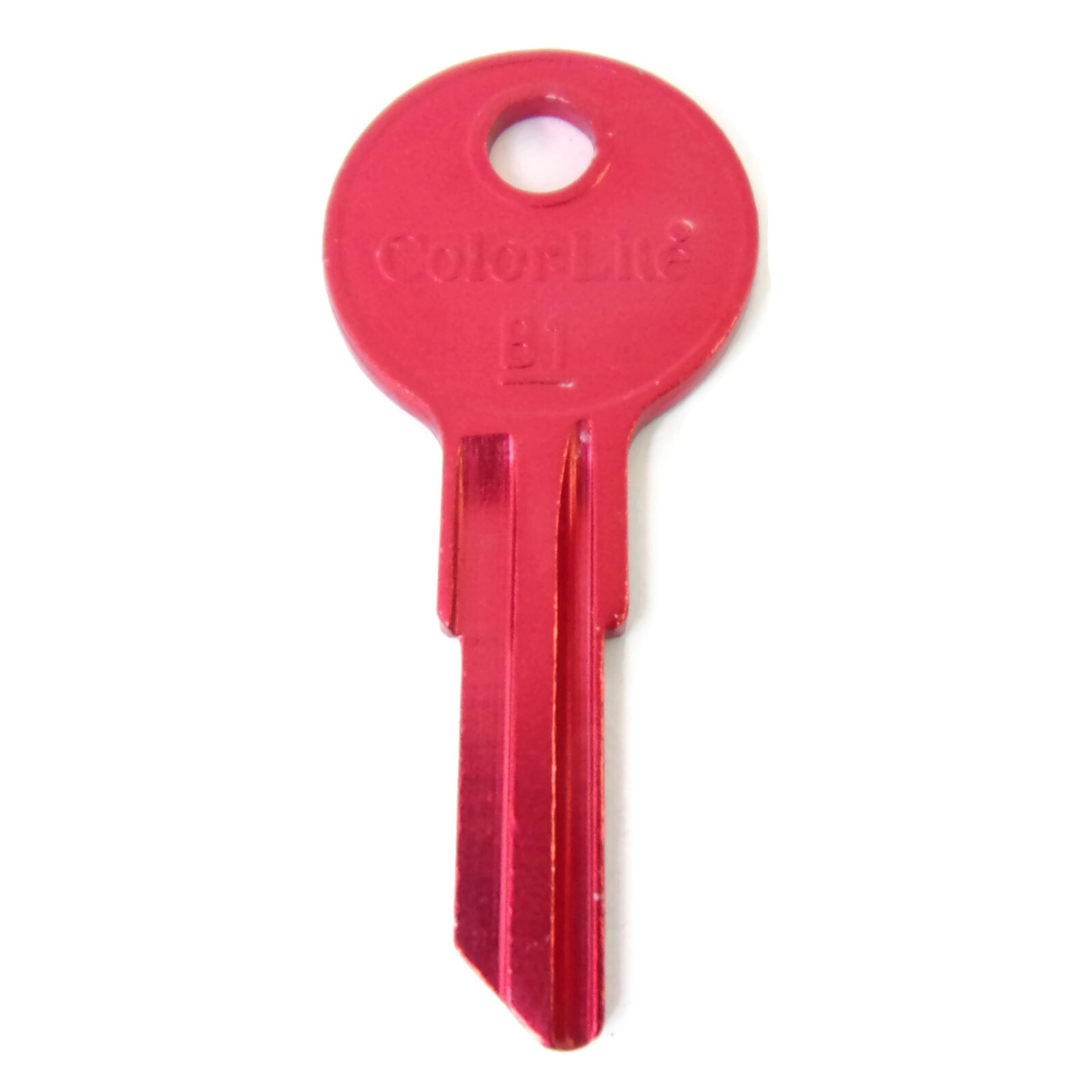 B1 RED Anodized Aluminum Key Blank Cole National