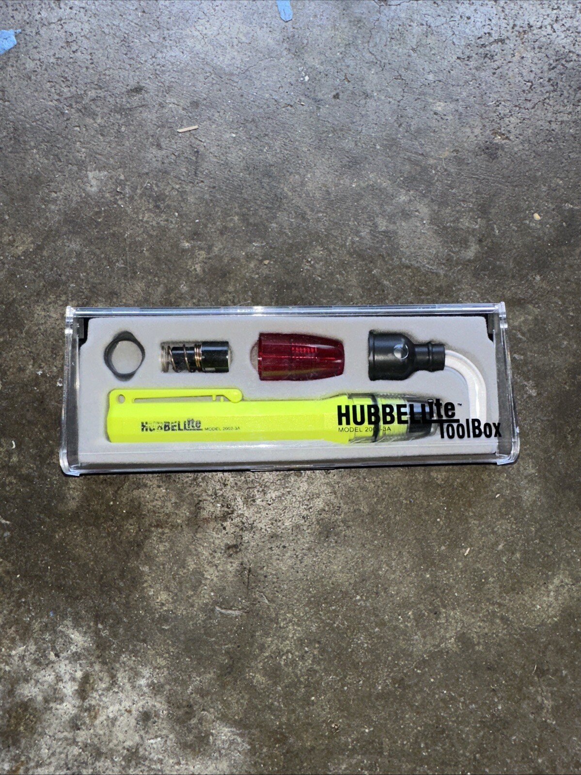 HubbelLite Flashlight 2001-3A  & New: Bulb, Bulb Collar, Red Tip, Light Turn Tip