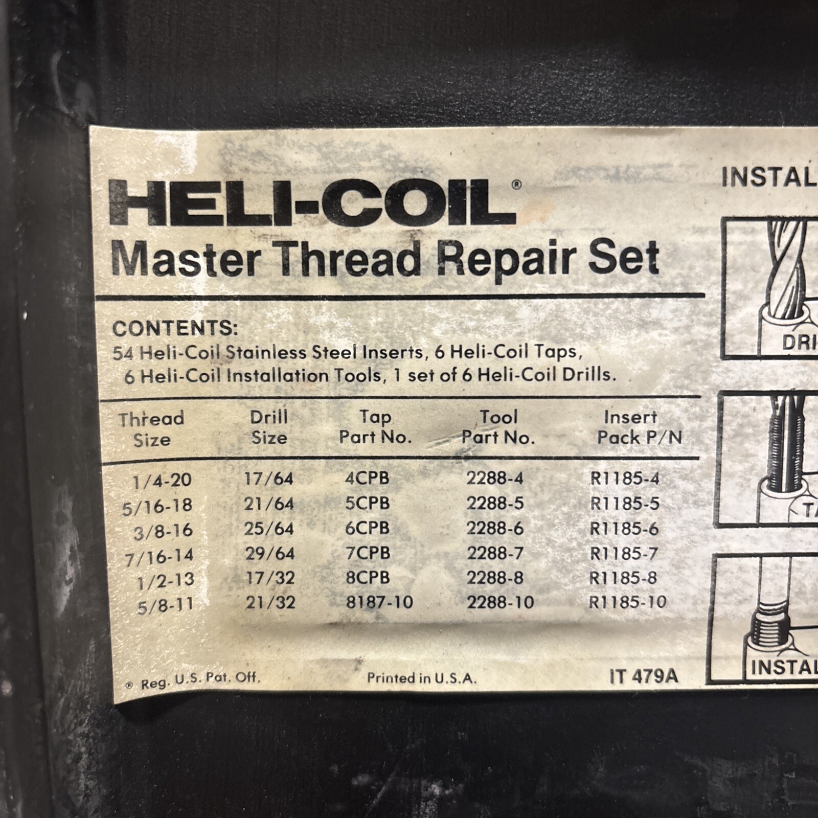 HeliCoil 5522-R Master Thread Repair Set with Case