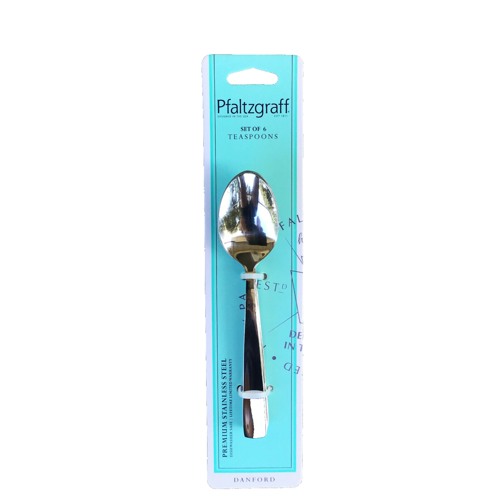 Pfaltzgraff Danford Set of 6 Teaspoons Premium Stainless Steel New