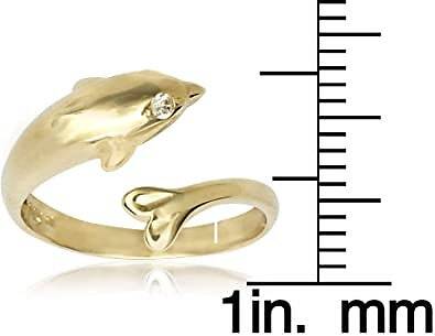 Solid 10K Yellow or White Gold Adjustable Nautical Dolphin Toe Ring -Nautical