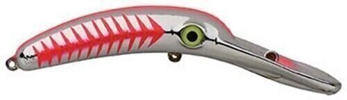 Yakima Bait Mag Lip 3.5 In Metallic Silver/Red Herringbone 9581U-MSRH
