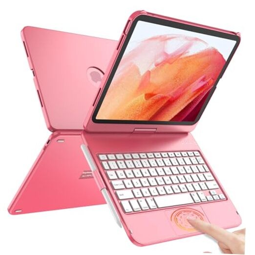 Touch for iPad (A16) 11th Generation Case with Keyboard (11", 2025) Dark Pink