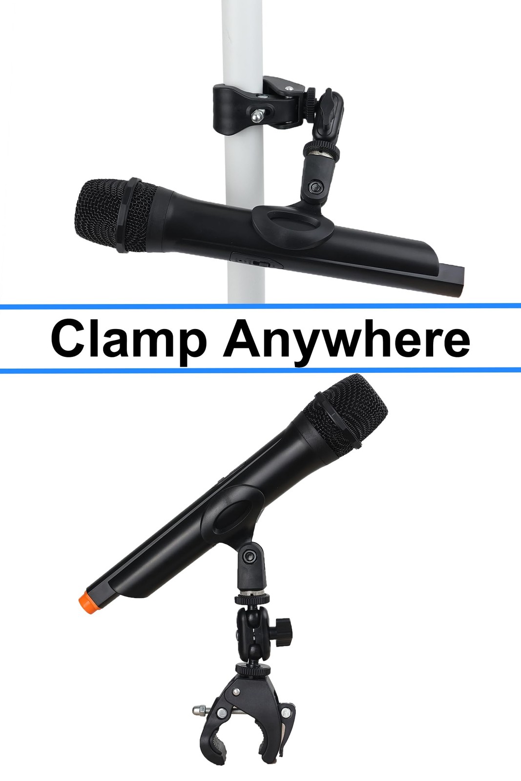 Hocoder Mic Crab Clamp Mount with 1/4 to 5/8 Inch Thread for Stands