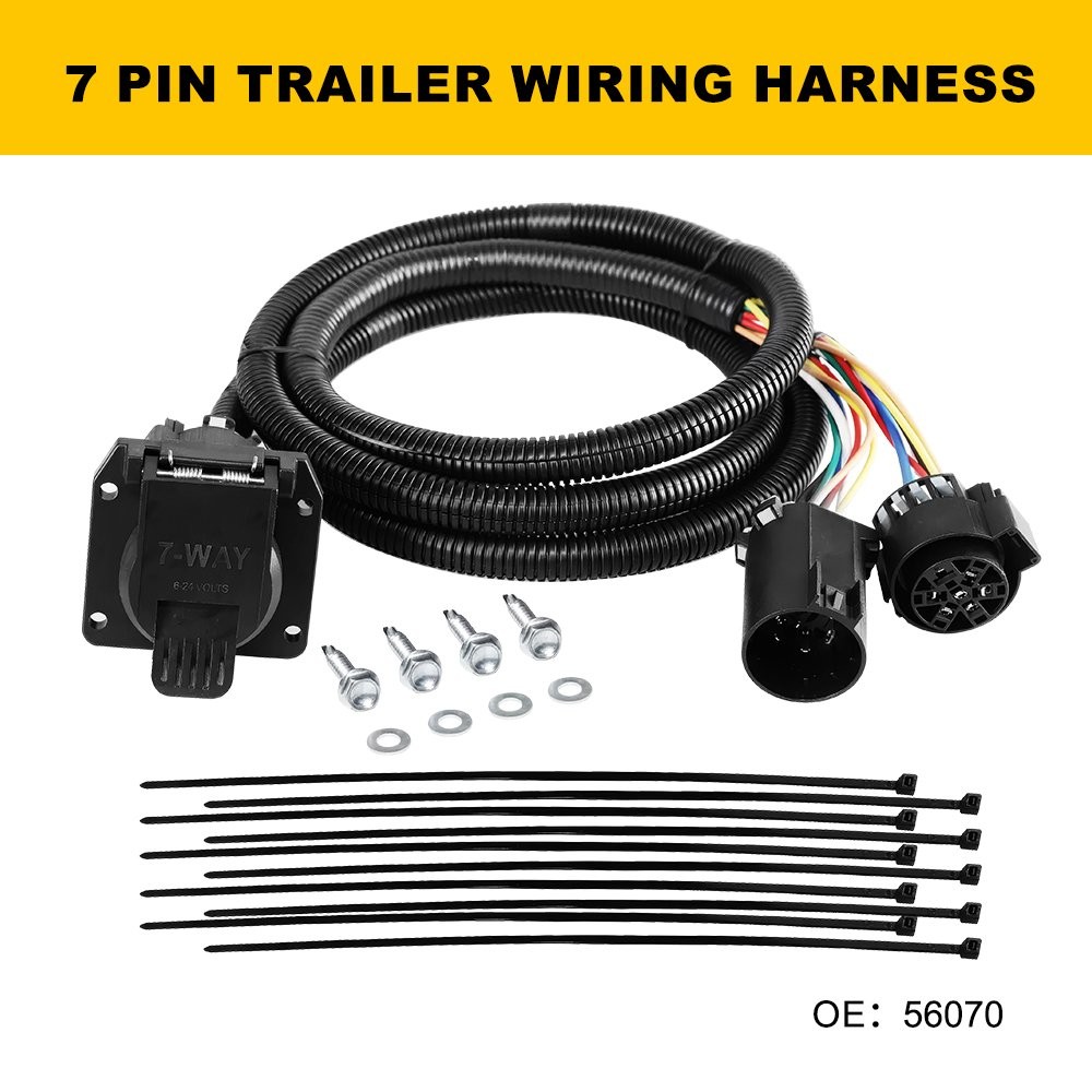 7 Pin Trailer Wiring Harness Extension Connectors For GMC Sierra 2500 1999-2021