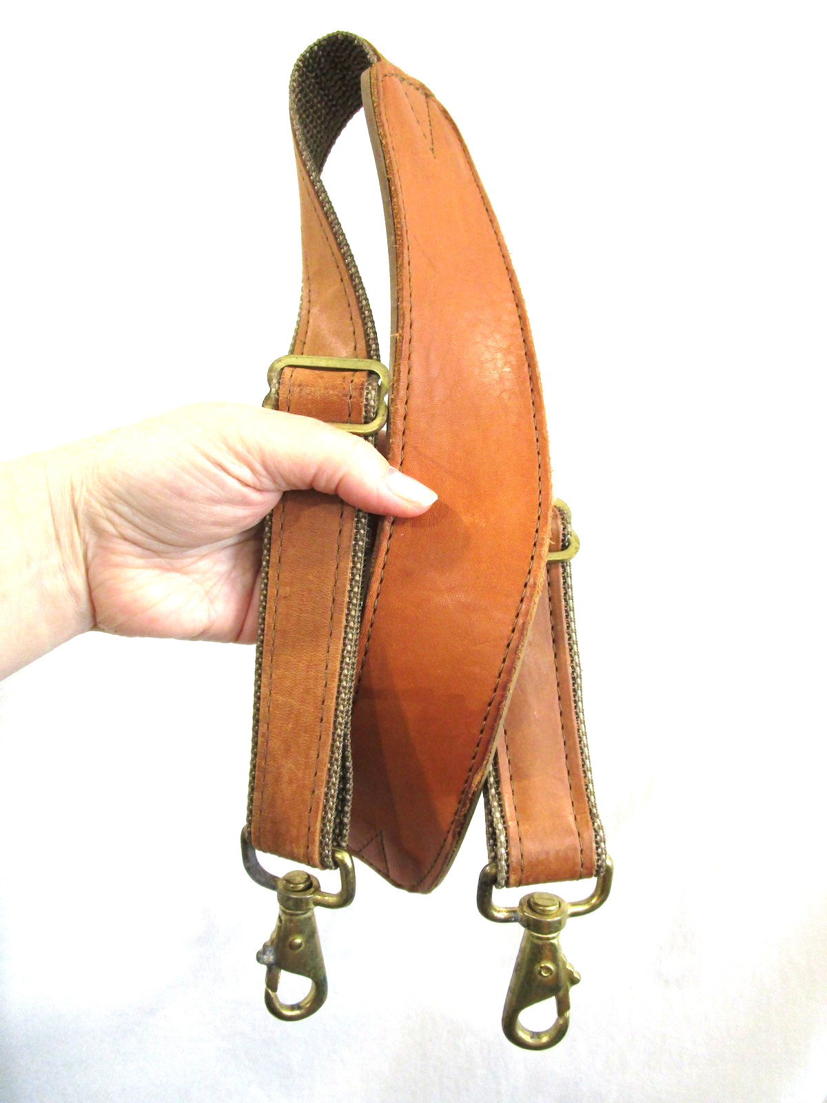 Hartmann Brown Belting Leather Brass Hardware Replacement Shoulder Strap