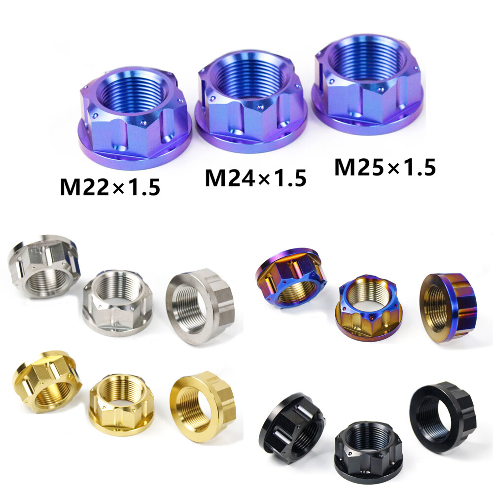 M20 M22 M24 M25 Titanium Alloy Nut Motorcycle Axis CNC Hex Nut Grade 5 Pitch 1.5