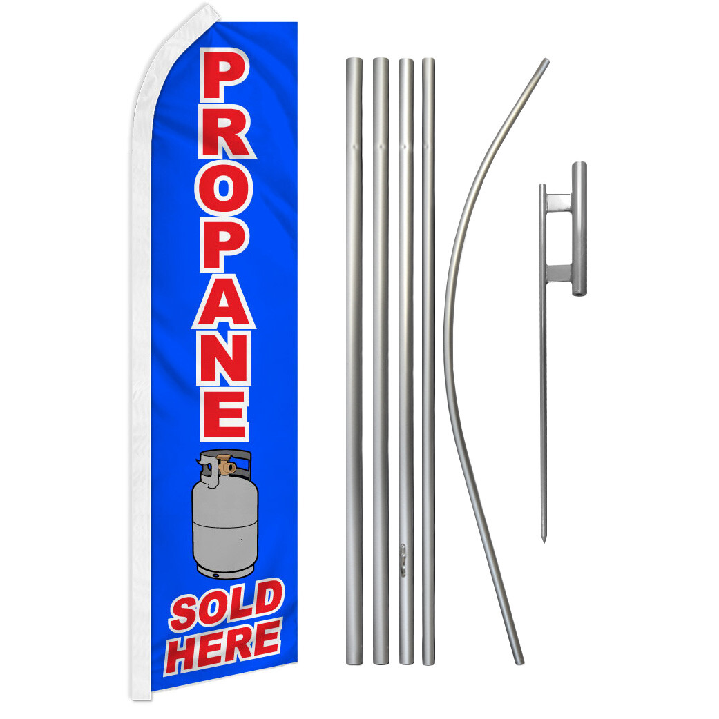 Propane Sold Here Swooper Flutter Feather Advertising Flag Kit BBQ Propane