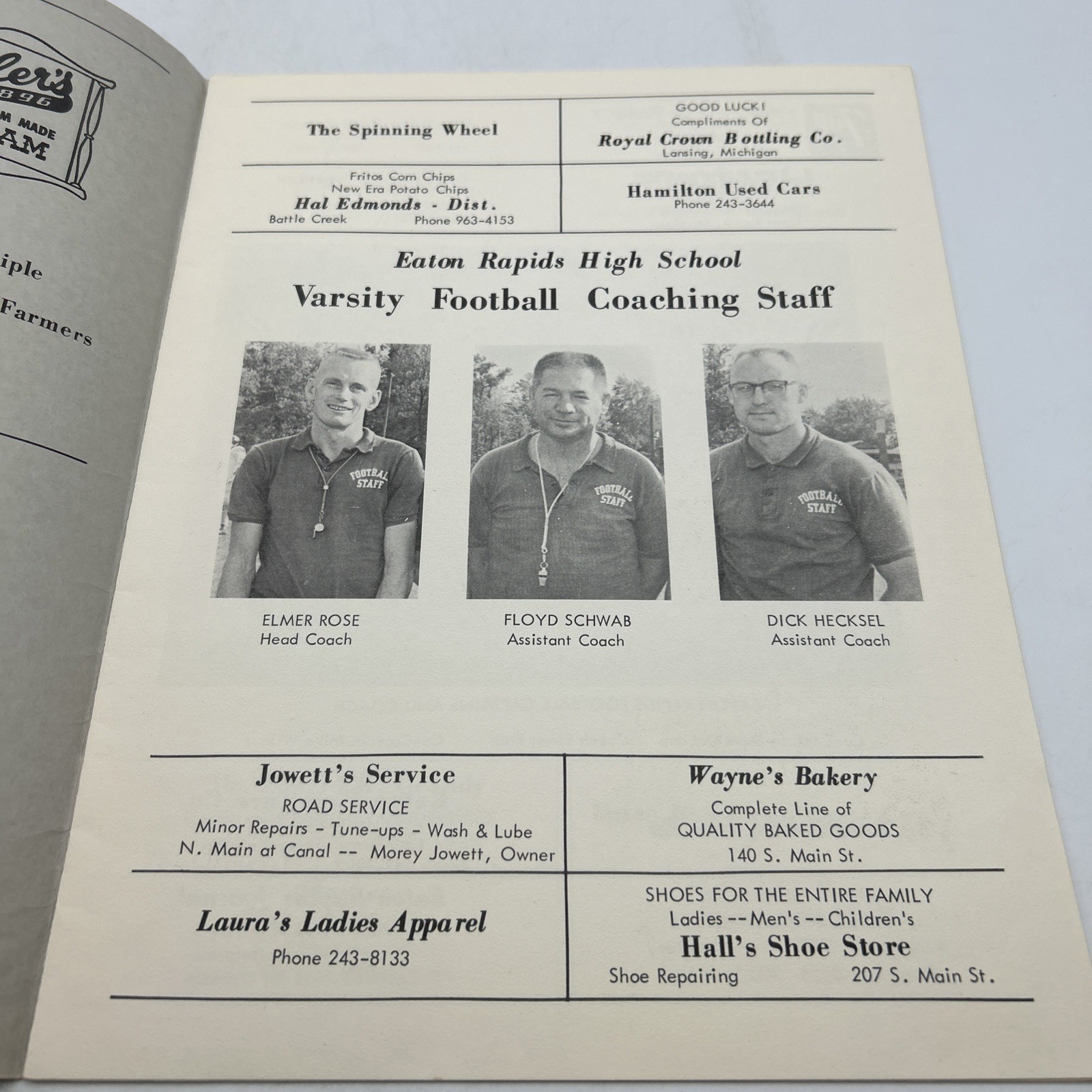 Ealton Rapids High School Souvenir Football Program 1964
