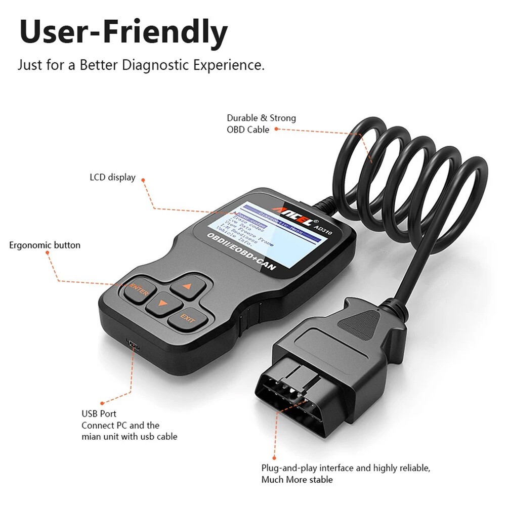 ANCEL AD310 OBD2 Scanner Car Engine Fault Diagnostic Tool Automotive Code Reader
