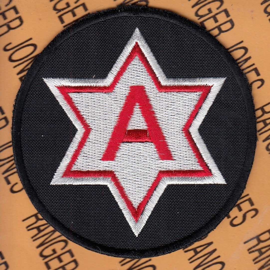 US Army 6th ARMY Command Black Korean made variant ~3.5" patch c/e