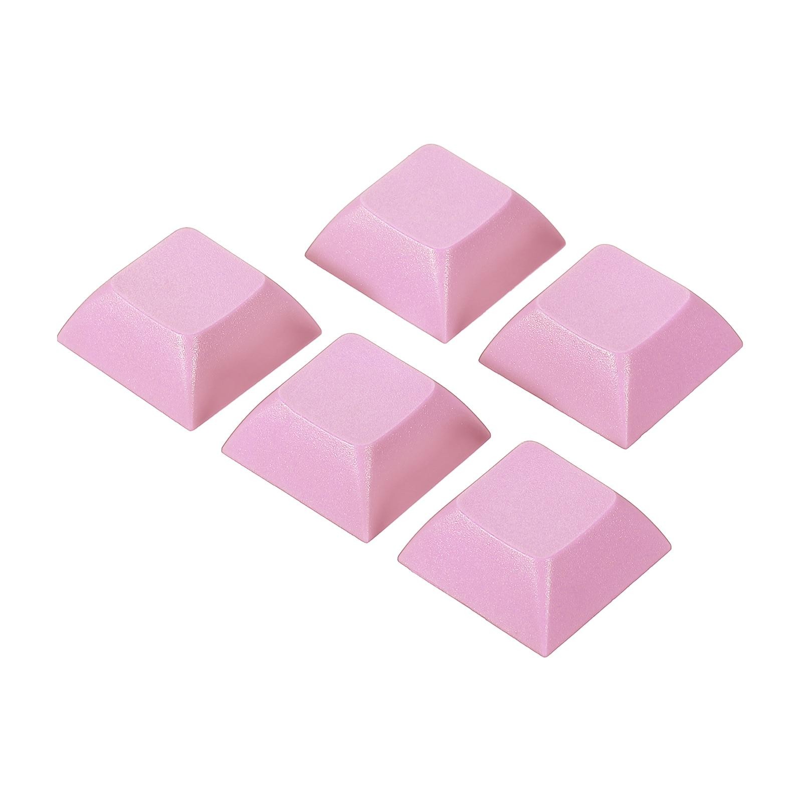 1U Blank Keycaps, 5 Pack MX Keyboard Replacement Universal PBT Mechanical, Pink