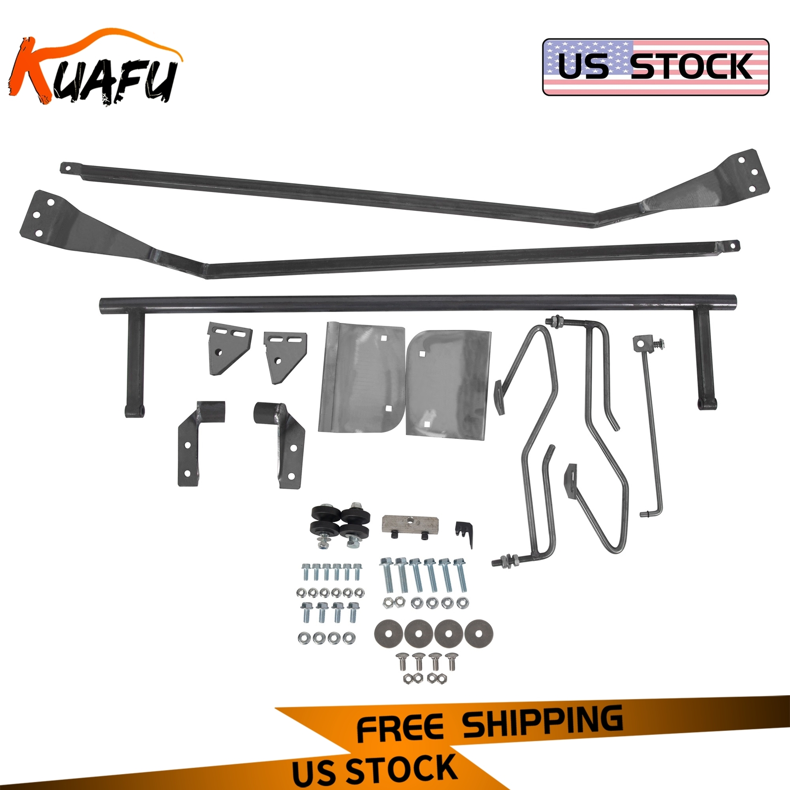 For 1953 Ford F100 54-56 Truck Hood Tilt Flip Kit Stainless Combo Conversion Kit