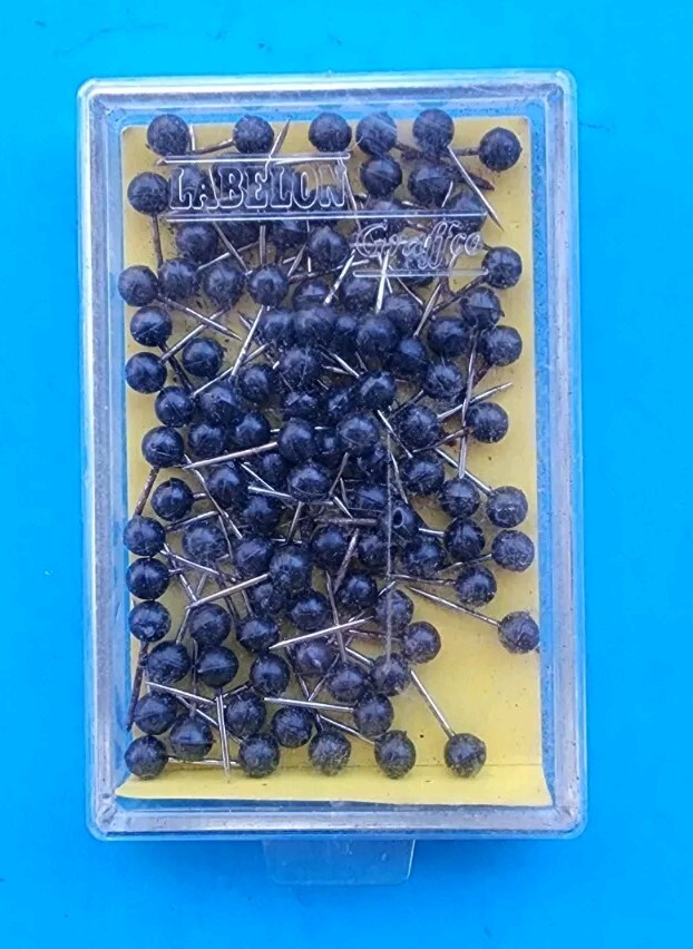 100Pcs Push Pins Round Head Thumb Map Tacks Steel Point Black