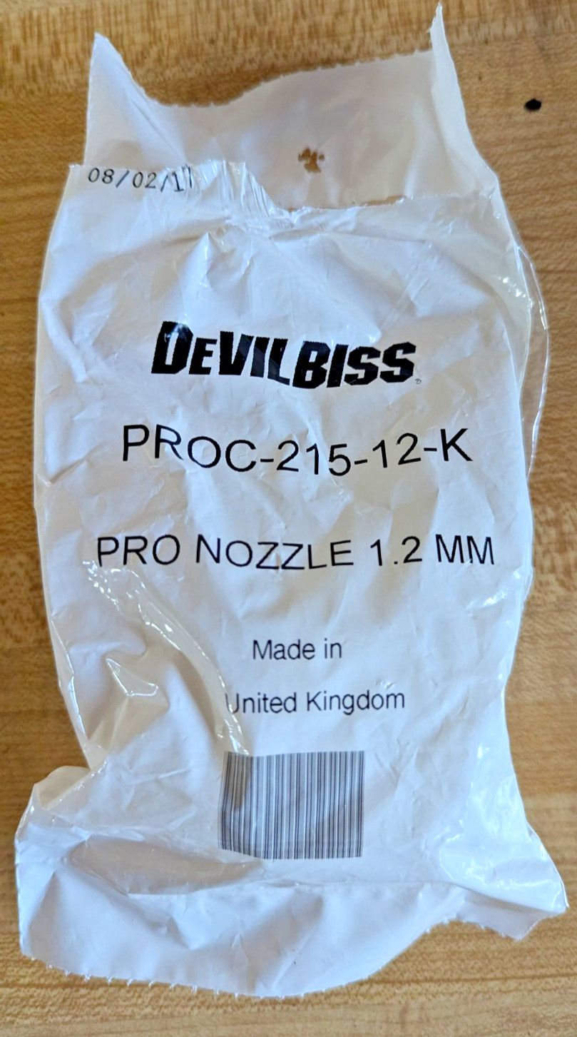 BRAND NEW DeVILBISS PROC-215-12-K, Spray Gun Nozzle, 1.2mm tip